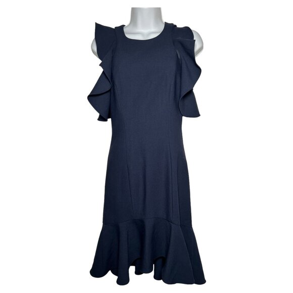 Cinq à Sept Navy Ruffle Mini Dress - Picture 2 of 11